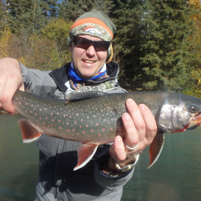 Angler with Arctic Char