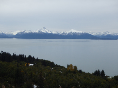 Alaska mountain and ocean view