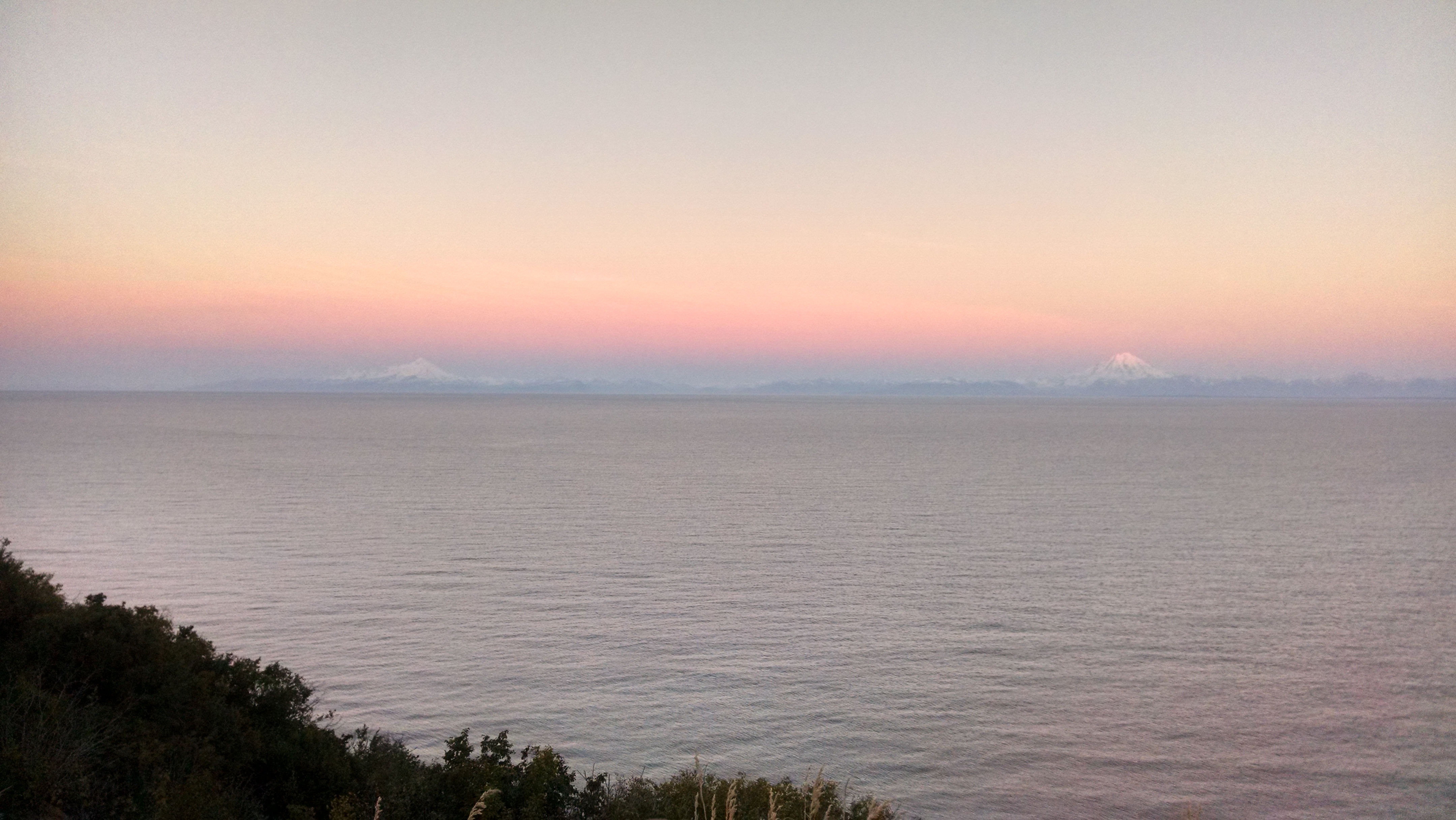 Sunset over Alaska ocean