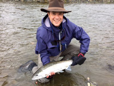 Showing off a small Steelhead