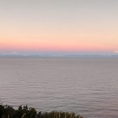 Sunset over Alaska ocean