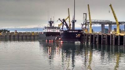 Time Bandit fishing boat in harbor