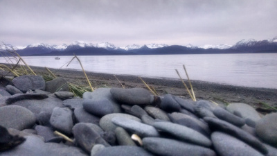 Rocks and mountain view in Alaska