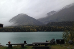 Foggy Alaska peaks