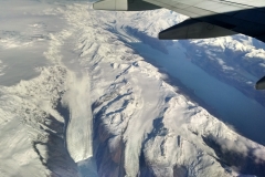 Alaska glacier view from plane window