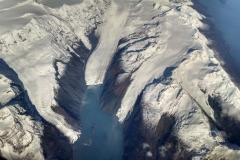 Alaska glacier view from plane window