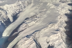 Alaska glacier view from plane window