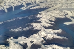 Alaska glacier view from plane window