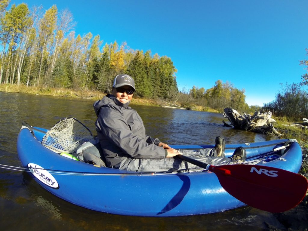 Floating an Alaskan steelhead river inflatable kayak